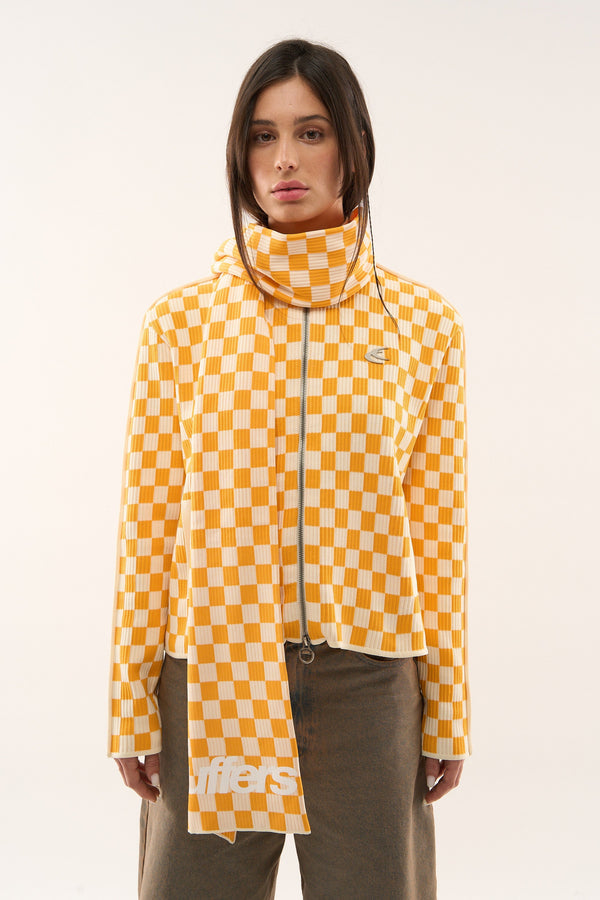 Monaco Yellow Checkered Zipper