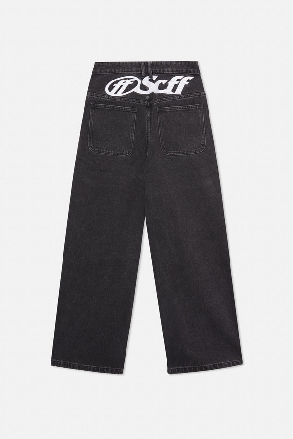 Ripped Oversized Washed Black Jeans