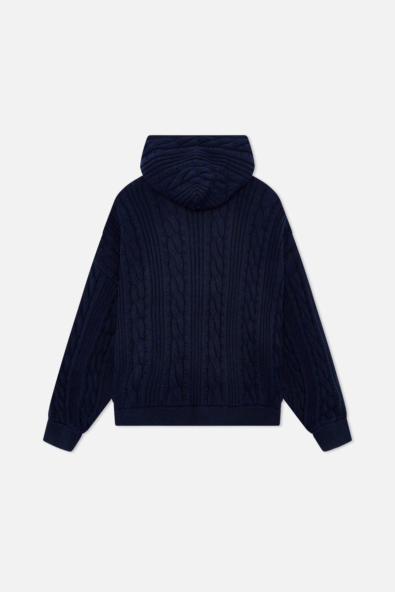 Latte Navy Zipper Knit