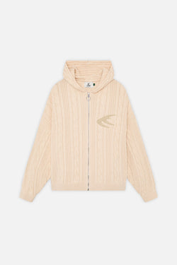 Latte Ecru Zipper Knit