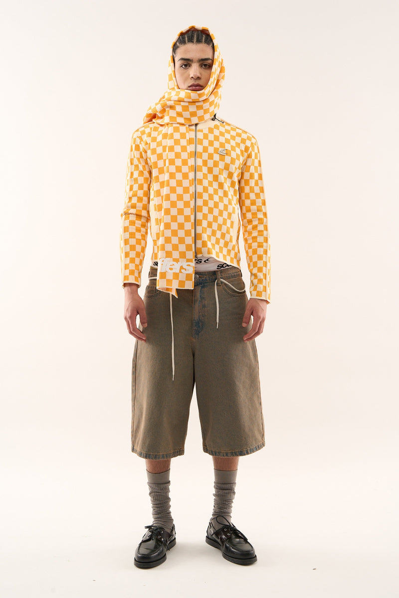 Monaco Yellow Checkered Zipper