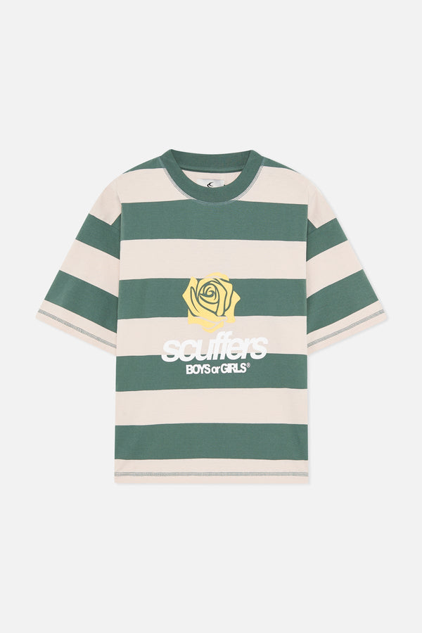 Boy Green Striped T-Shirt