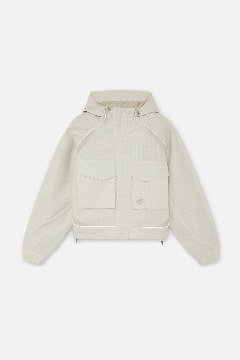 Checkered Ecru Essential Windbreaker