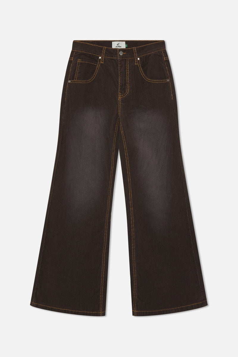 Corduroy Flared Brown Pants