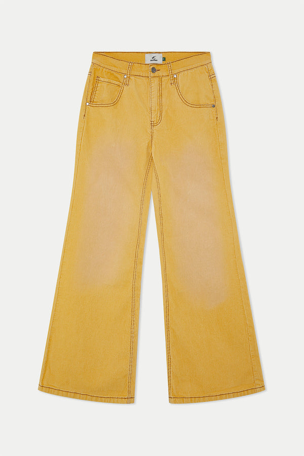 Corduroy Flared Yellow Pants