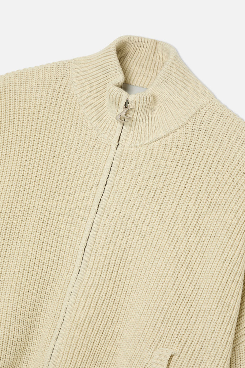 Delore Ecru Knit Zipper