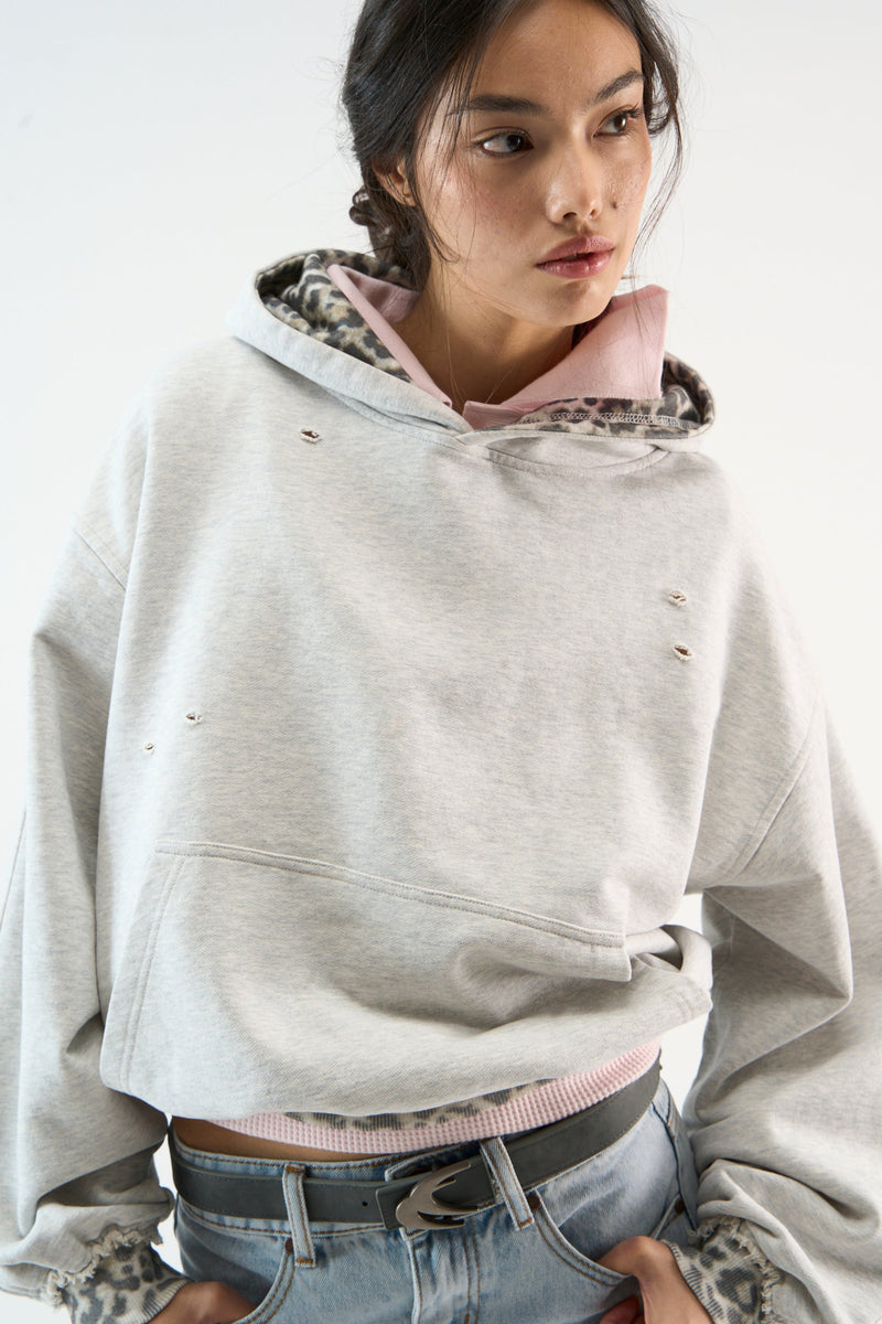 Leo Grey Melange Hoodie