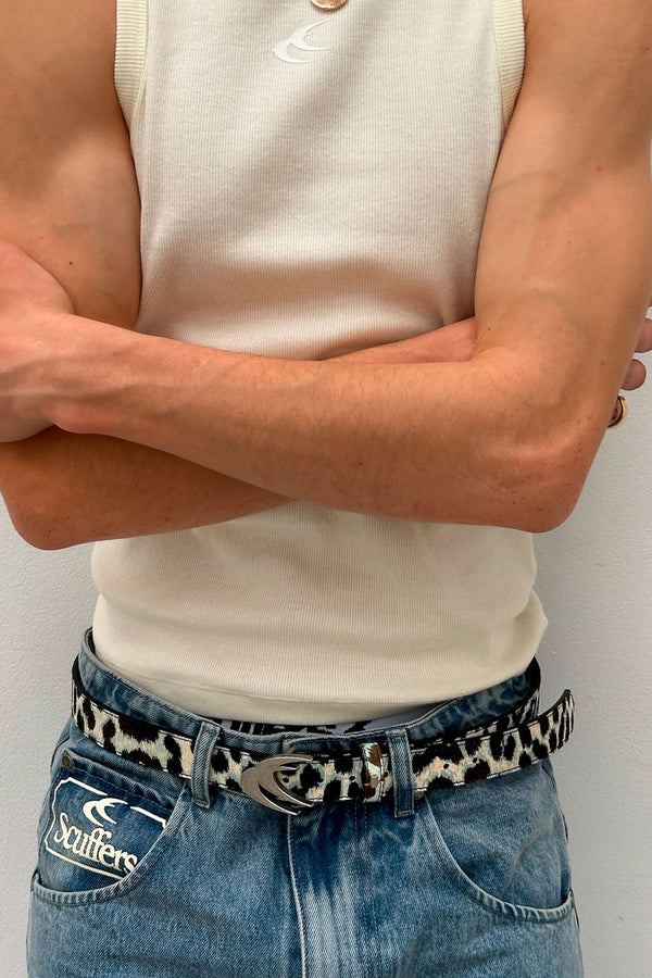 White Leopard Belt