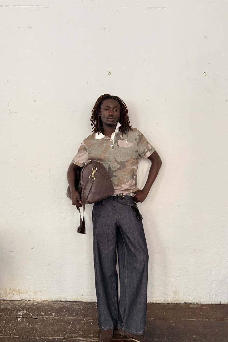 Openwork Camo Polo