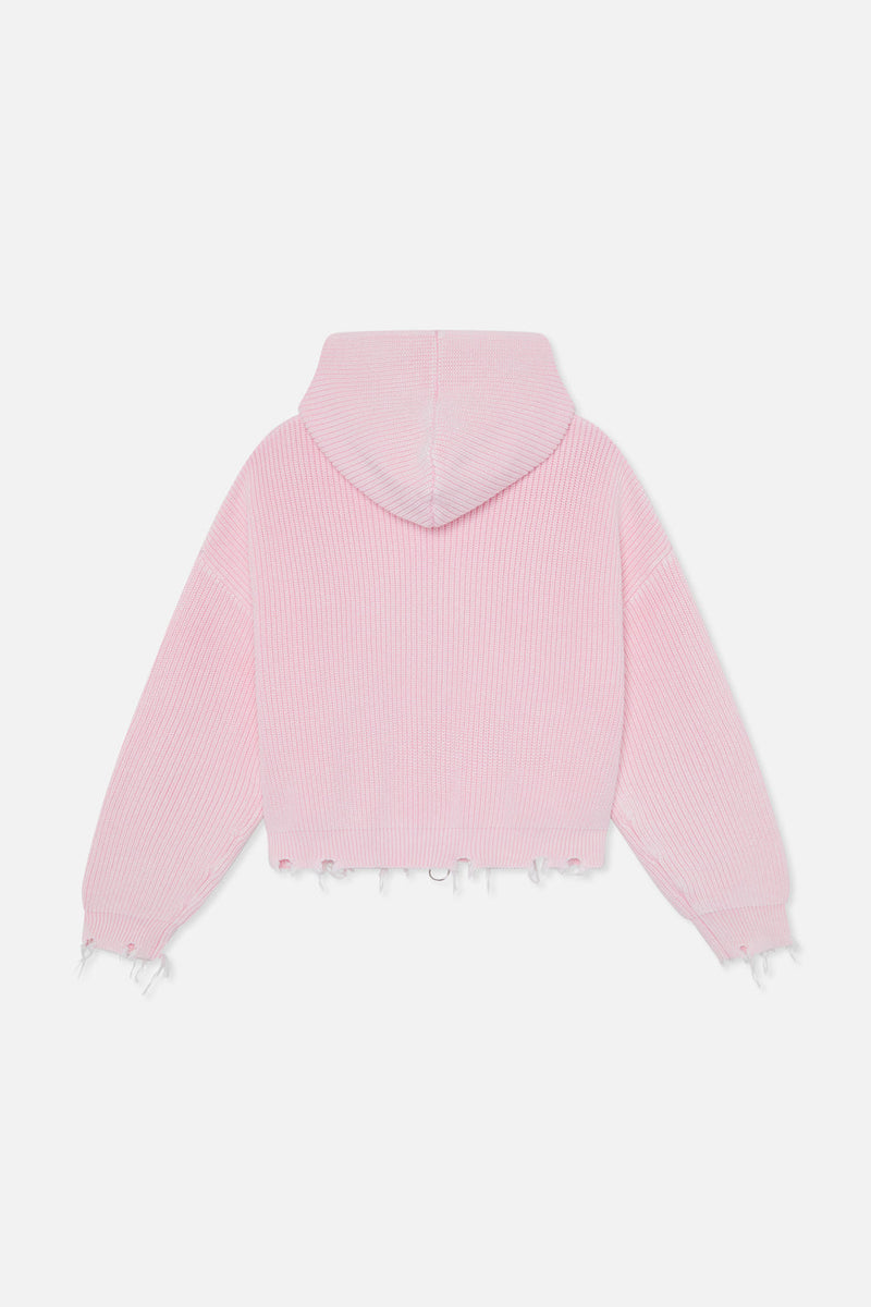 New Light Pink Buzz Knit Zipper