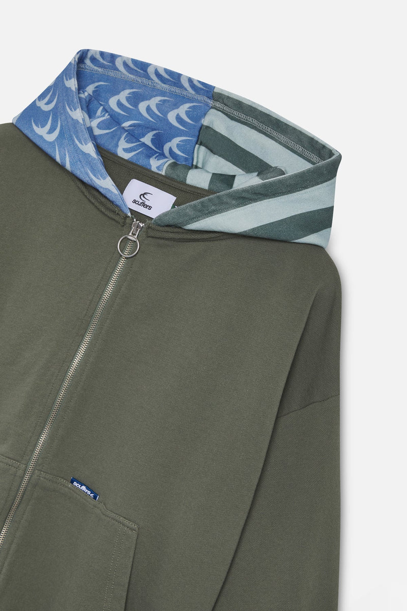 Nowhere Green Zipped Hoodie