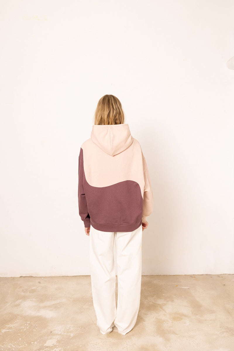 Double color Hoodie Burgundy