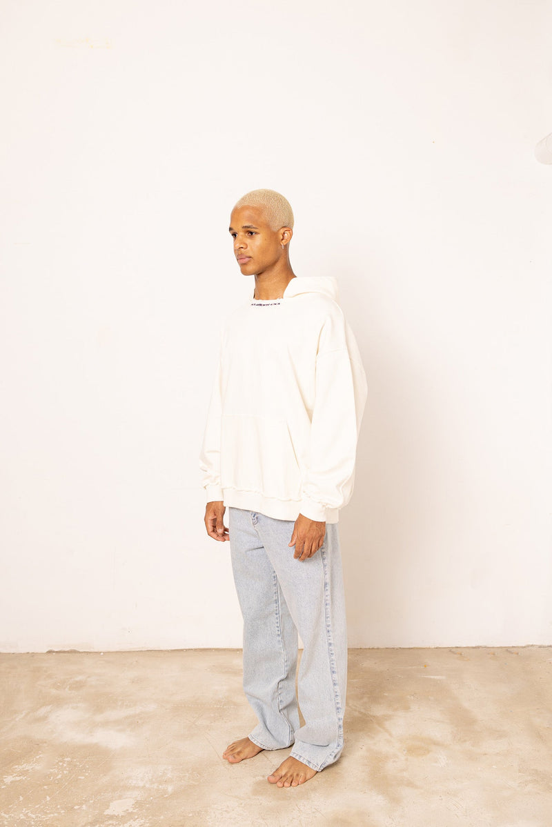 Deslited Hoodie Ecru