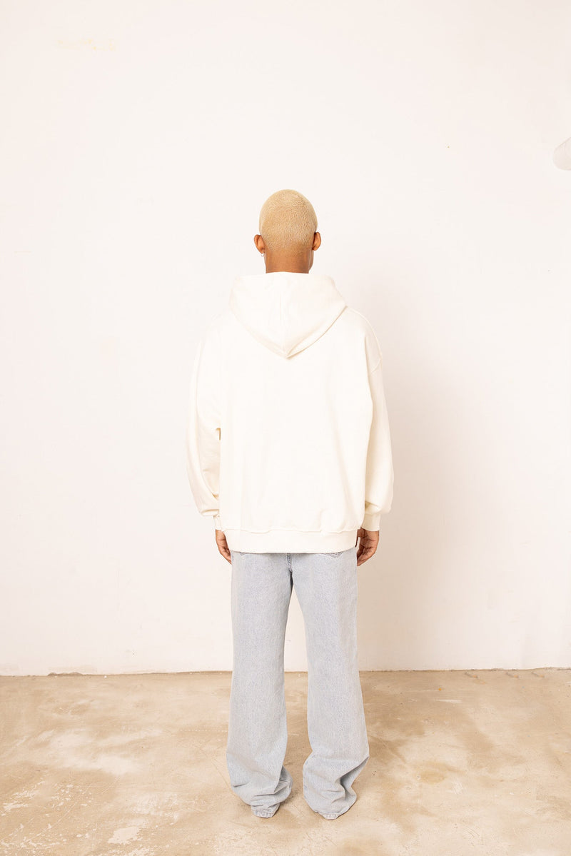 Deslited Hoodie Ecru