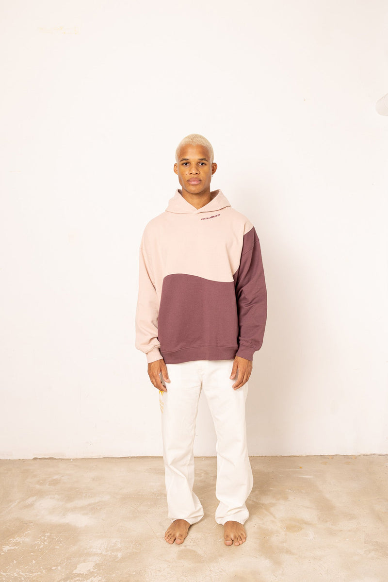 Double color Hoodie Burgundy