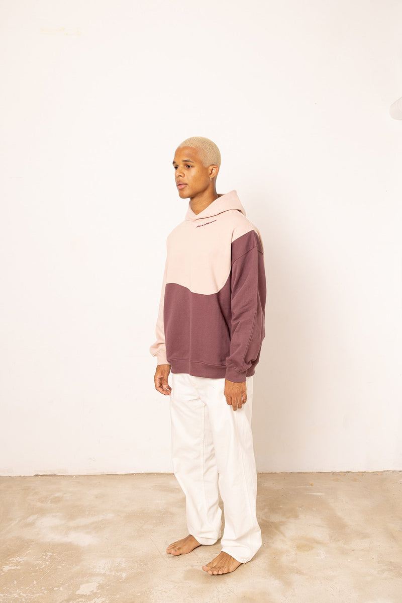 Double color Hoodie Burgundy