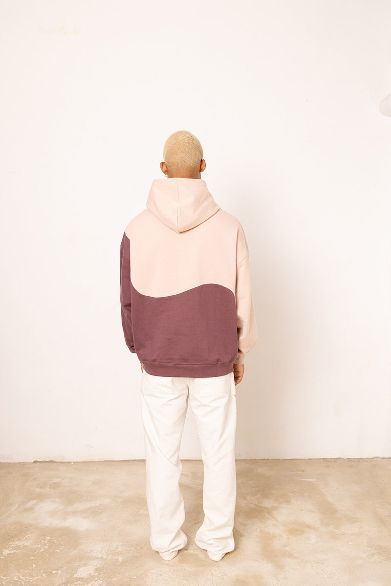 Double color Hoodie Burgundy