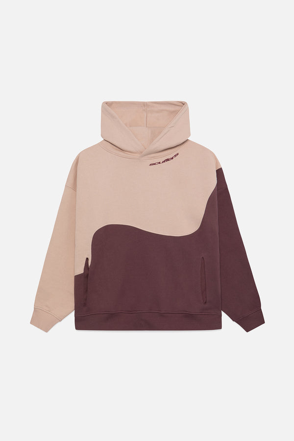 Double color Hoodie Burgundy