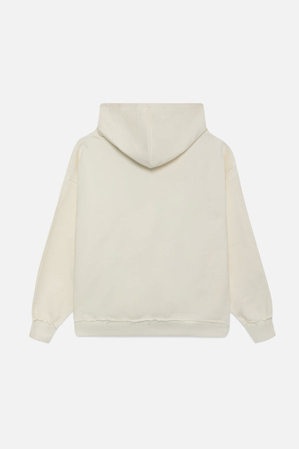 Deslited Hoodie Ecru