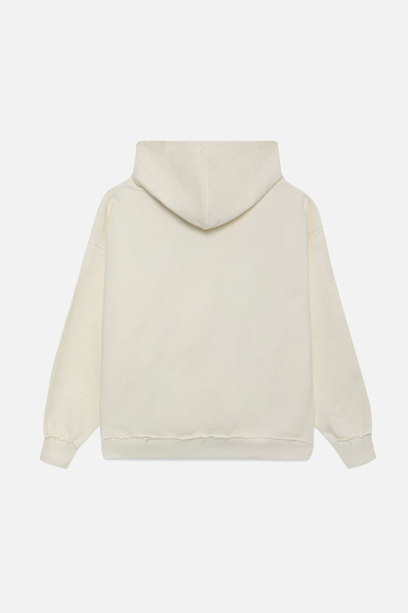Deslited Hoodie Ecru