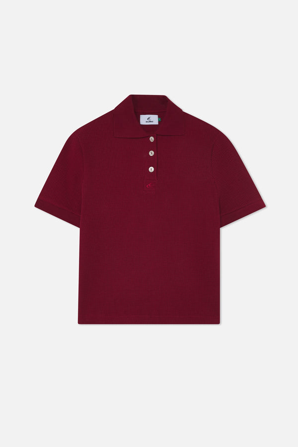 Waffle Burgundy Polo
