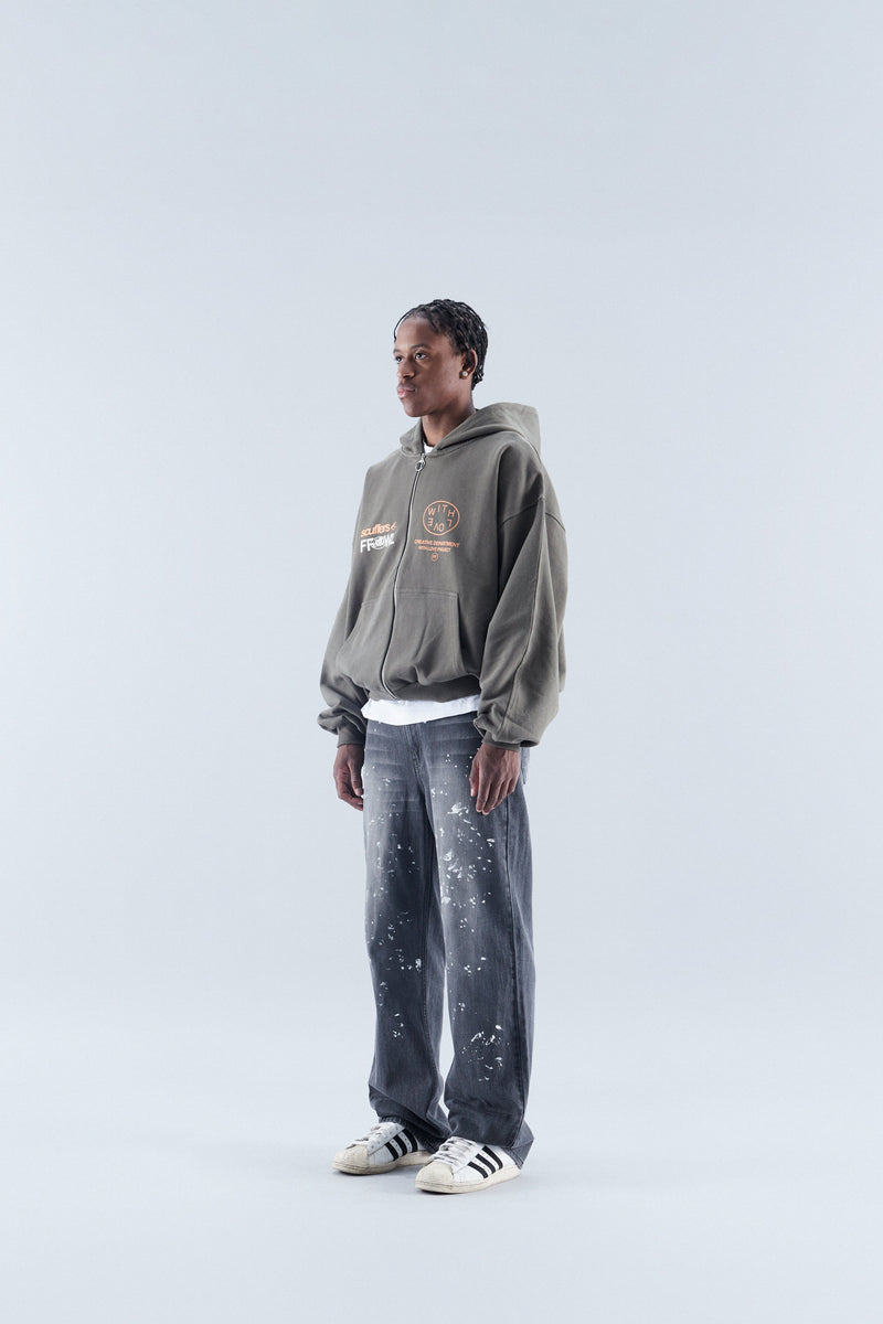 Caviar Olive Zipped Hoodie