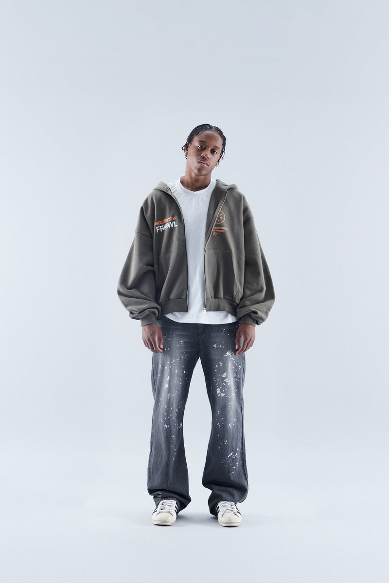 Caviar Olive Zipped Hoodie