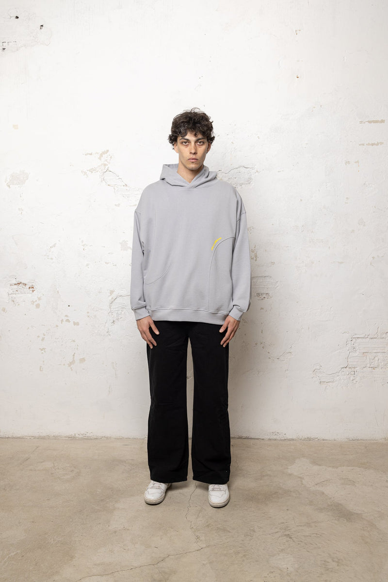 Stitching Hoodie Grey