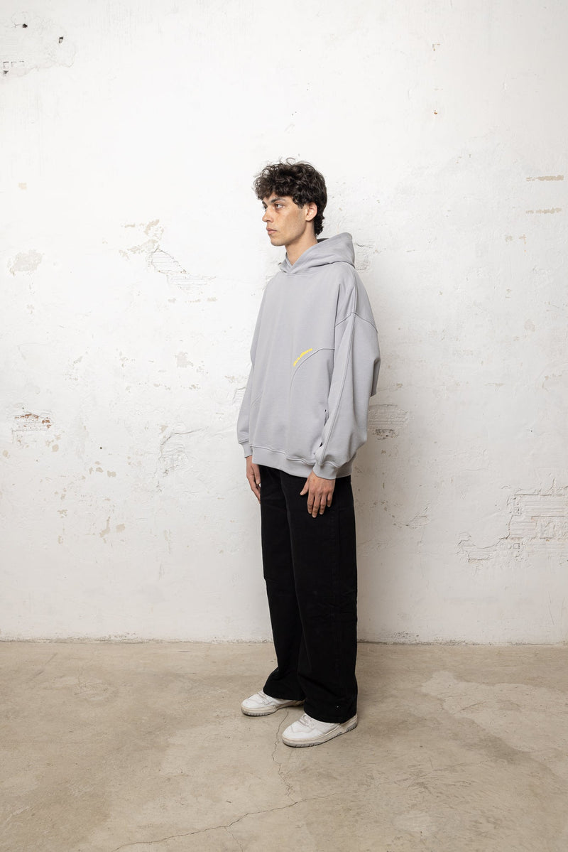 Stitching Hoodie Grey