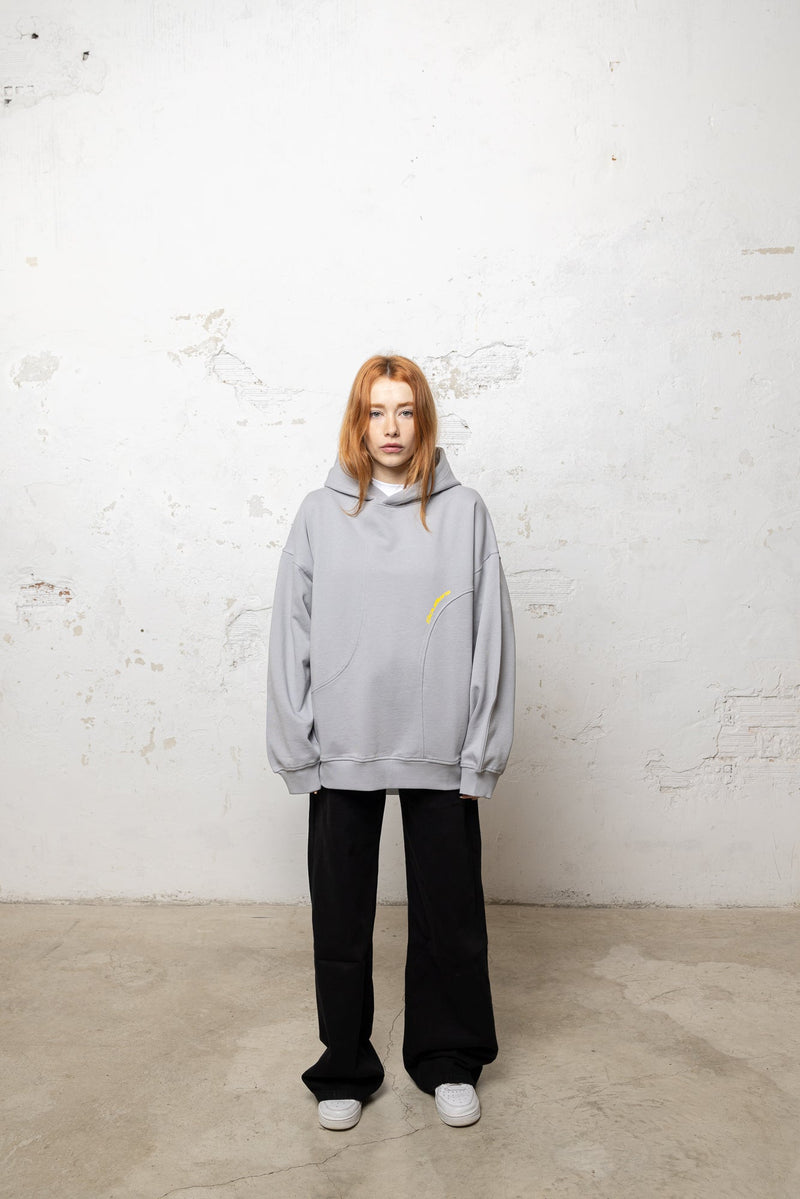Stitching Hoodie Grey
