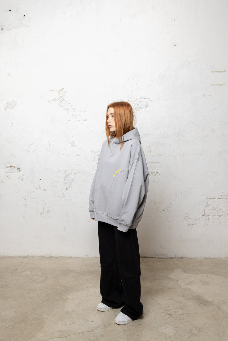 Stitching Hoodie Grey